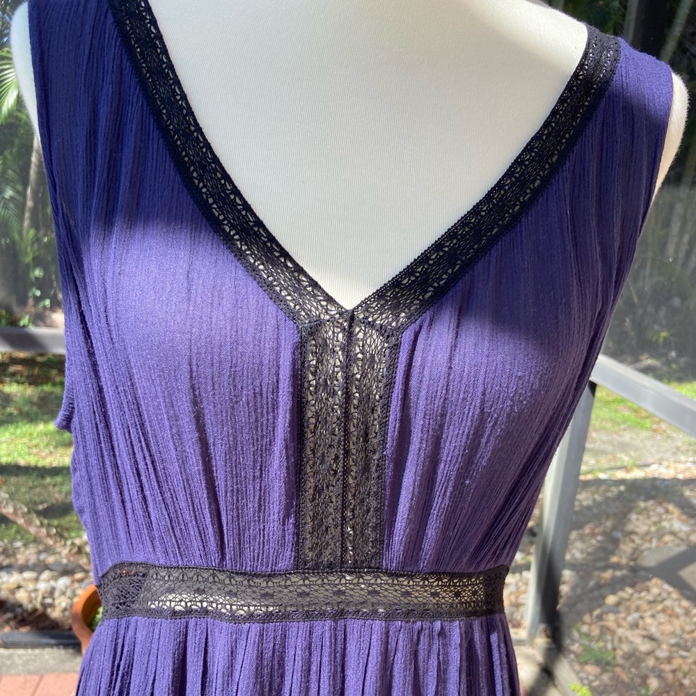 Ella Moss navy with black trim maxi dress (large) - Picture 3 of 15